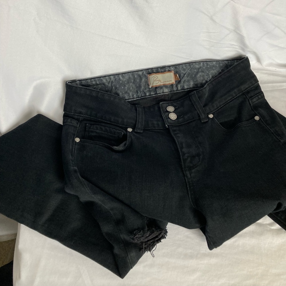 Paige Premium Denim Black Distressed Jeans Size 27 - Picture 6 of 12